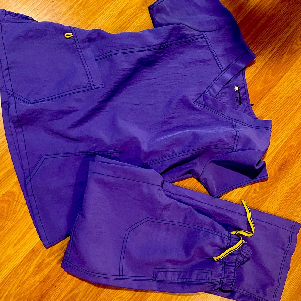 Purple WonderWink scrub set